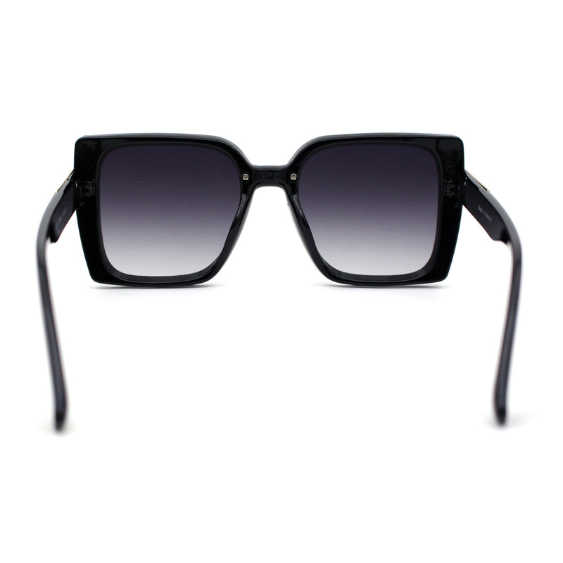 Womens 90s Designer Rectangle Butterfly Inset Lens Diva Sunglasses