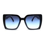 Womens 90s Designer Rectangle Butterfly Inset Lens Diva Sunglasses