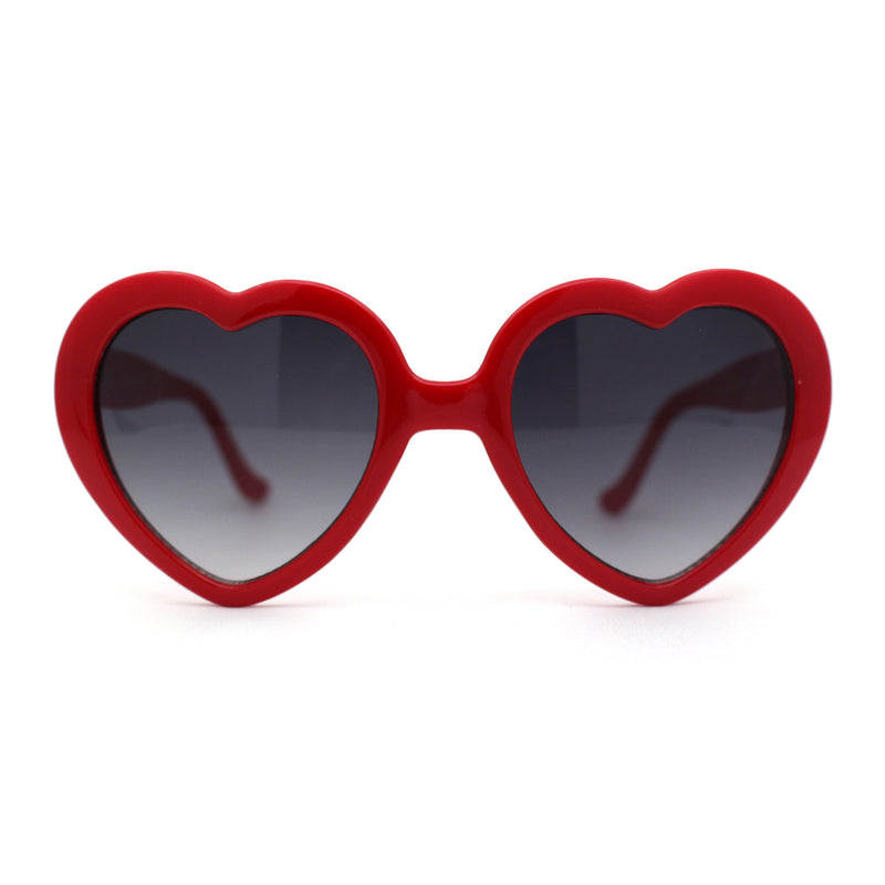 Iconic Large Bubble Heart Shape Cute Plastic Sunglasses
