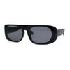 Curved Side Frame Edge Flat Top Narrow Rectangle Racer Sunglasses