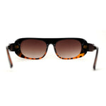 Curved Side Frame Edge Flat Top Narrow Rectangle Racer Sunglasses