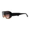 Curved Side Frame Edge Flat Top Narrow Rectangle Racer Sunglasses