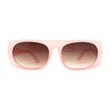 Curved Side Frame Edge Flat Top Narrow Rectangle Racer Sunglasses