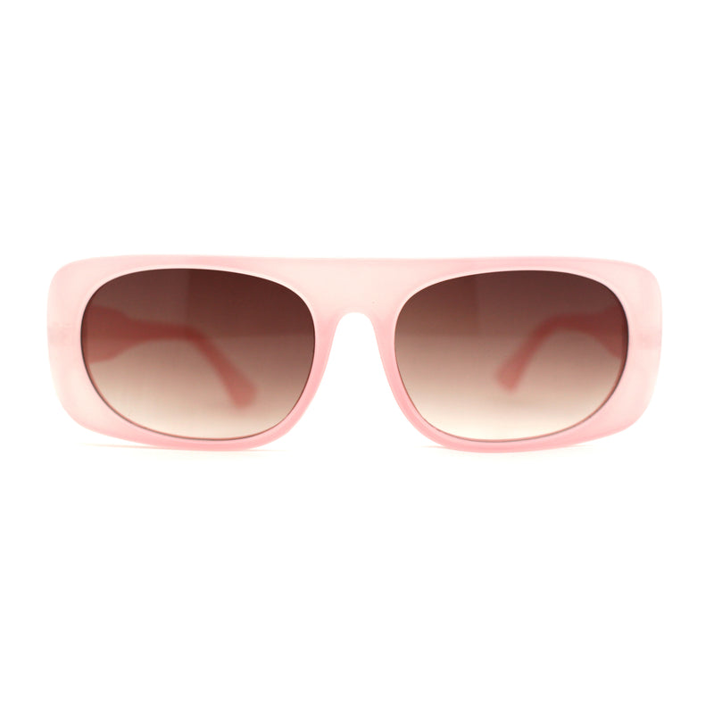 Curved Side Frame Edge Flat Top Narrow Rectangle Racer Sunglasses