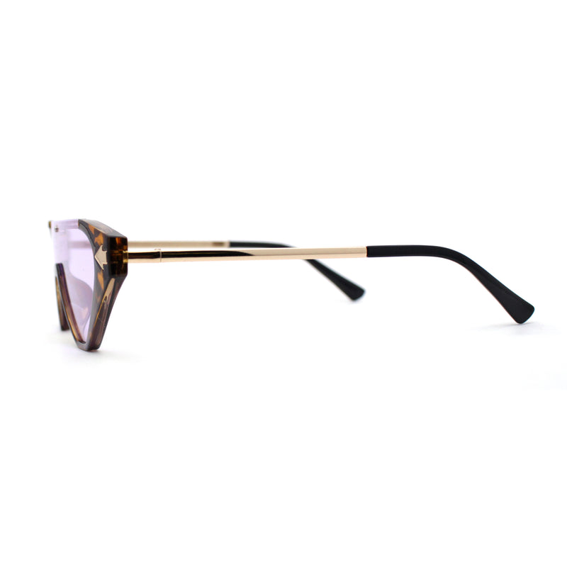 Womens Flat Top Shield Cat Eye Rectangle Squared Cat Eye Sunglasses