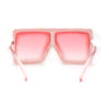 Womens Funky Fur Covered Squared Rectangle Oversize Sunglasses