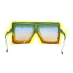 Womens Funky Fur Covered Squared Rectangle Oversize Sunglasses