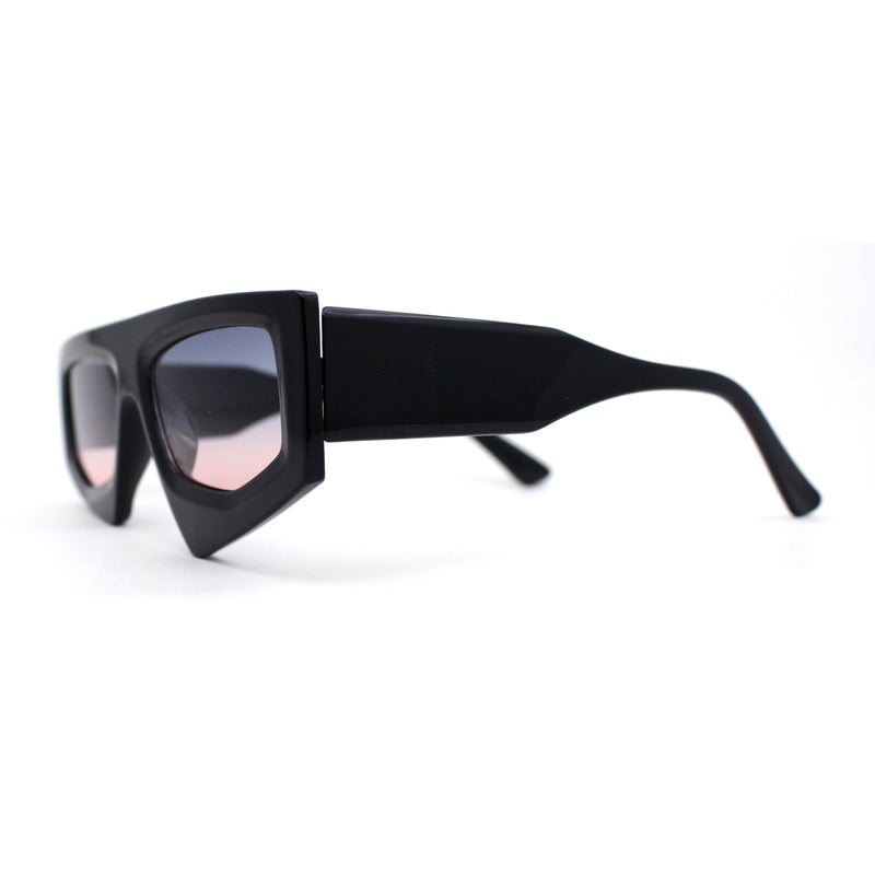 Womens Asymmetrical Flat Top Funky 80s Disco Sunglasses