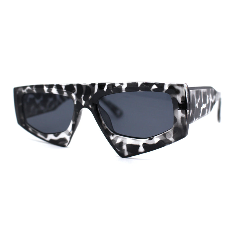 Womens Asymmetrical Flat Top Funky 80s Disco Sunglasses