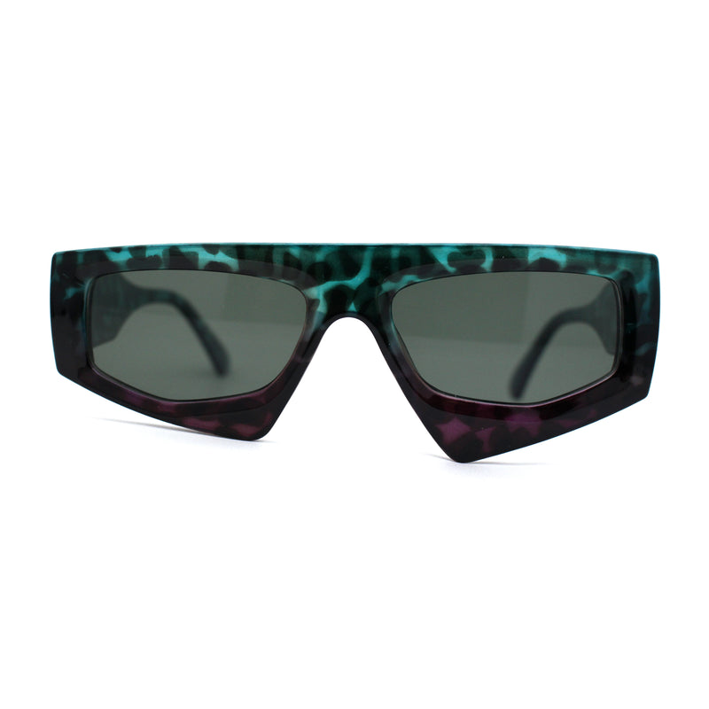 Womens Asymmetrical Flat Top Funky 80s Disco Sunglasses