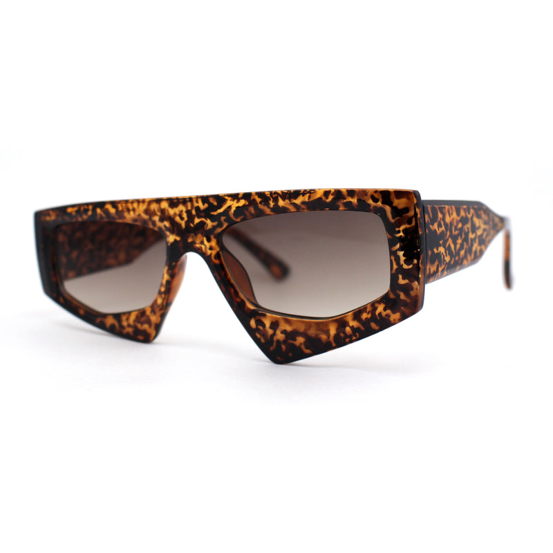 Womens Asymmetrical Flat Top Funky 80s Disco Sunglasses