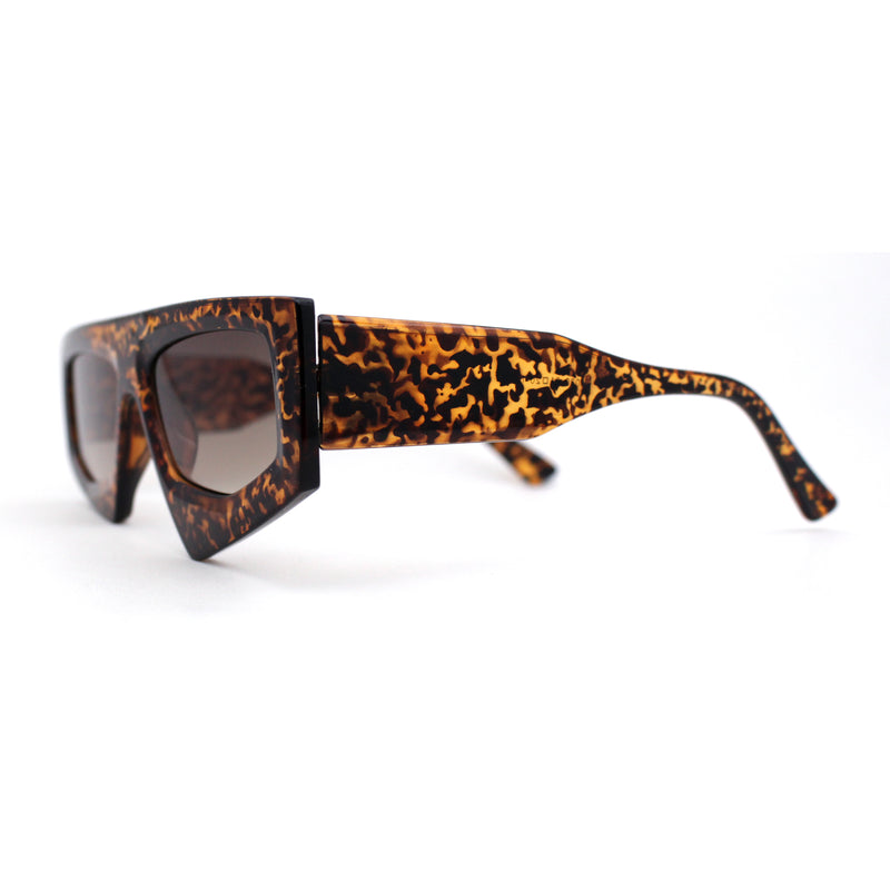 Womens Asymmetrical Flat Top Funky 80s Disco Sunglasses