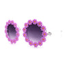 Womens Daisy Flower Trim Round Circle Lens Hippie Sunglasses