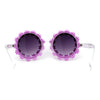 Womens Daisy Flower Trim Round Circle Lens Hippie Sunglasses