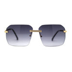 Mens Luxury Rimless Pimp Baller Rectangle Sunglasses