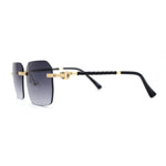 Mens Luxury Rimless Pimp Baller Rectangle Sunglasses