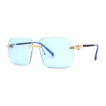 Mens Luxury Rimless Pimp Baller Rectangle Sunglasses