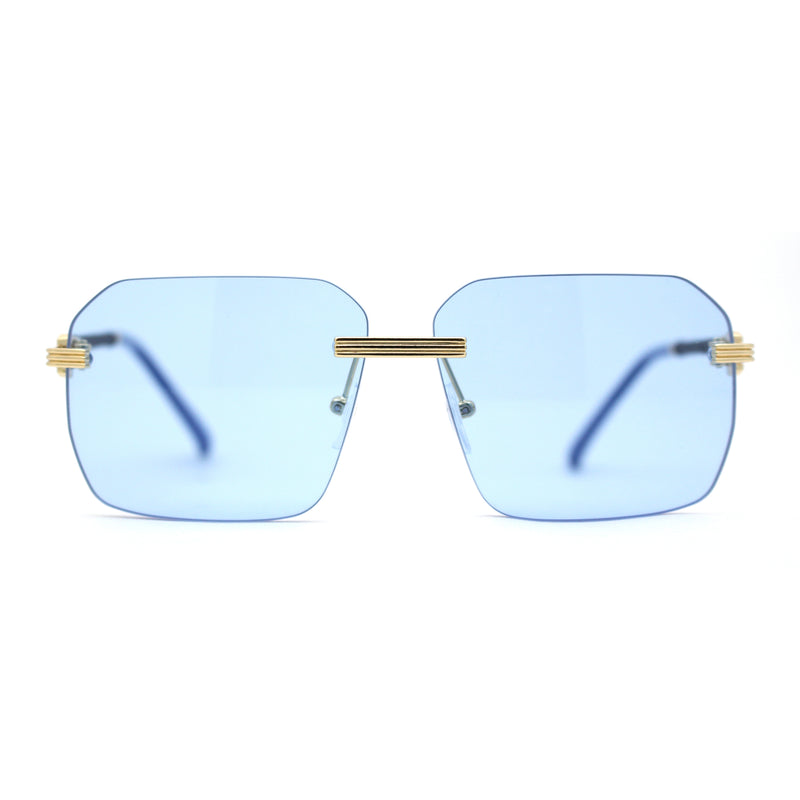 Mens Luxury Rimless Pimp Baller Rectangle Sunglasses