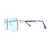 Mens Luxury Rimless Pimp Baller Rectangle Sunglasses