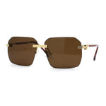 Mens Luxury Rimless Pimp Baller Rectangle Sunglasses