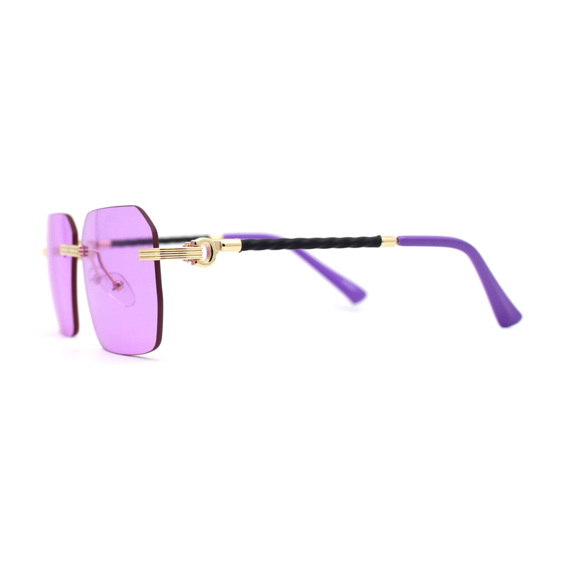 Mens Luxury Rimless Pimp Baller Rectangle Sunglasses