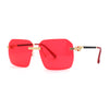 Mens Luxury Rimless Pimp Baller Rectangle Sunglasses