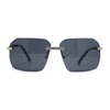 Mens Luxury Rimless Pimp Baller Rectangle Sunglasses