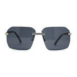 Mens Luxury Rimless Pimp Baller Rectangle Sunglasses