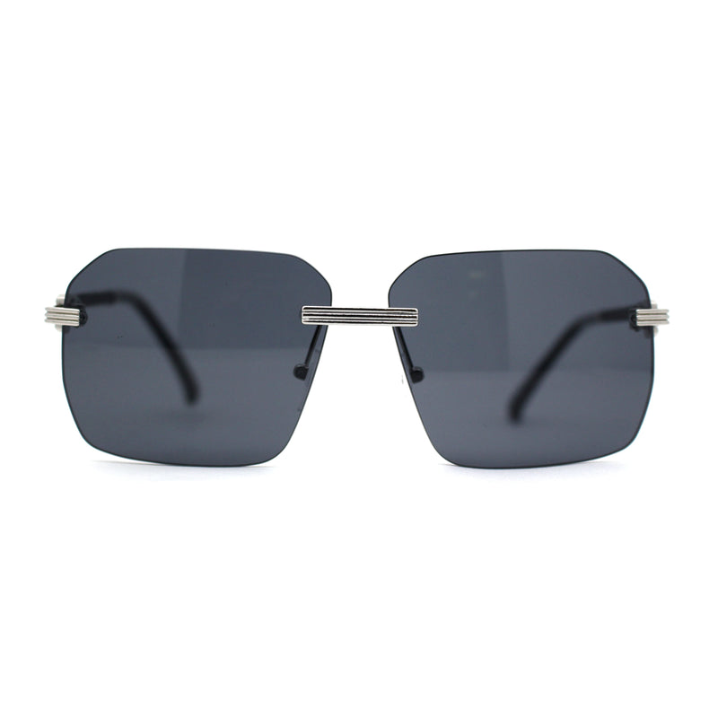 Mens Luxury Rimless Pimp Baller Rectangle Sunglasses