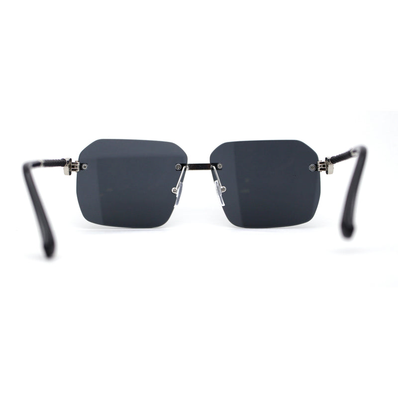 Mens Luxury Rimless Pimp Baller Rectangle Sunglasses