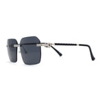 Mens Luxury Rimless Pimp Baller Rectangle Sunglasses