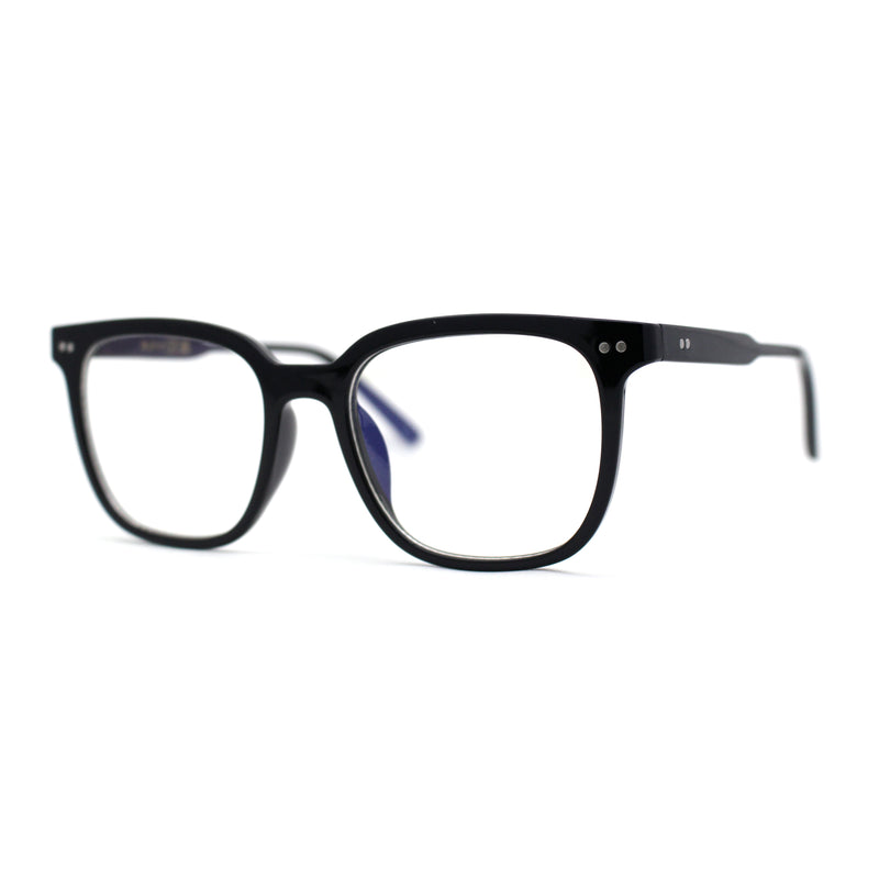 Stylish Thin Plastic Horn Rim Chic Blue Light Filtering Computer Glasses