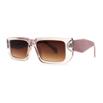 Narrow Rectangle Mod Square Geometric Diamond Cut Arm Sunglasses