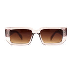 Narrow Rectangle Mod Square Geometric Diamond Cut Arm Sunglasses