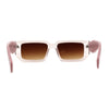 Narrow Rectangle Mod Square Geometric Diamond Cut Arm Sunglasses