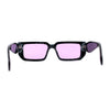 Narrow Rectangle Mod Square Geometric Diamond Cut Arm Sunglasses