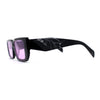 Narrow Rectangle Mod Square Geometric Diamond Cut Arm Sunglasses