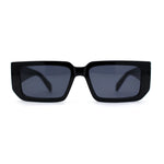 Narrow Rectangle Mod Square Geometric Diamond Cut Arm Sunglasses