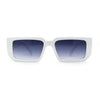 Narrow Rectangle Mod Square Geometric Diamond Cut Arm Sunglasses