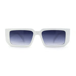 Narrow Rectangle Mod Square Geometric Diamond Cut Arm Sunglasses