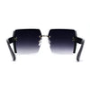 Womens Rimless Side Glitter Trim Oversize 90s Butterfly Sunglasses