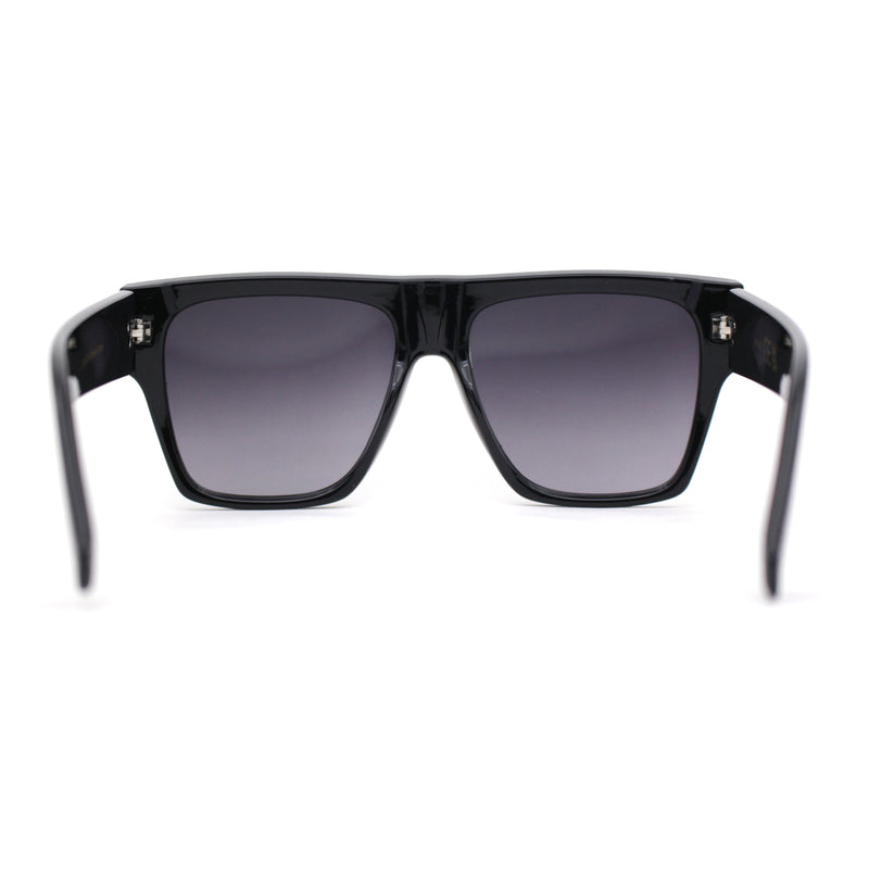 Retro Oversize Thick Plastic Horn Rim Flat Top Mobster Sunglasses