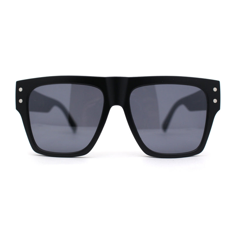 Retro Oversize Thick Plastic Horn Rim Flat Top Mobster Sunglasses