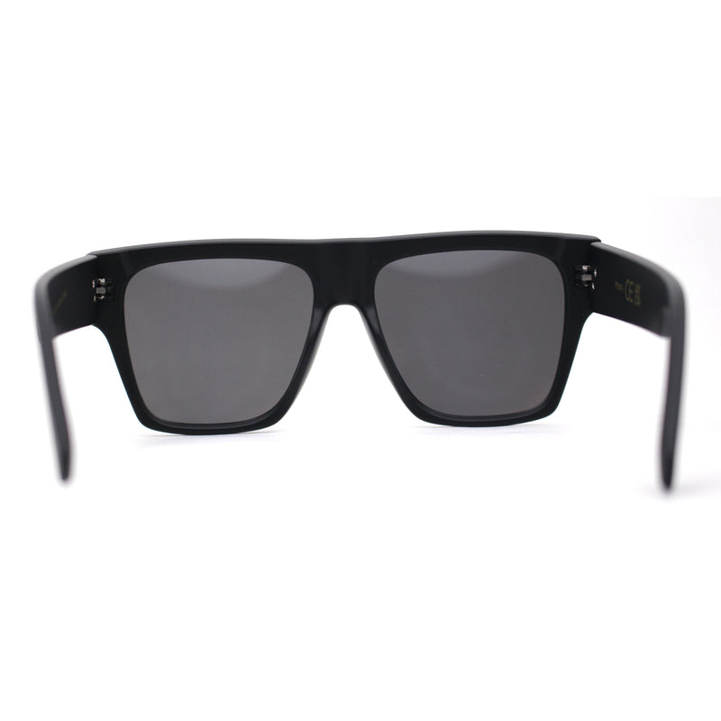 Retro Oversize Thick Plastic Horn Rim Flat Top Mobster Sunglasses