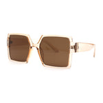Womens Sharp Square Rectangular Minimal Butterfly Sunglasses