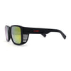 Kush Vented Side Visor Horn Rim Color Mirror Plastic Sunglasses