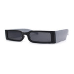 Slit Narrow Lens Rectangle Mod Plastic Sunglasses