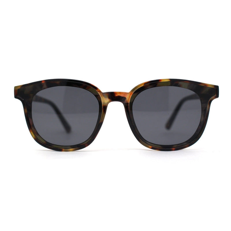 Stylish Inset Lens Horn Rim Retro Plastic Sunglasses