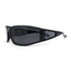 Polarized Unique Curved Side Visor Lens Narrow Rectangle Sunglasses