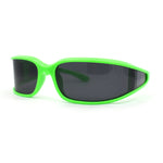 Polarized Unique Curved Side Visor Lens Narrow Rectangle Sunglasses